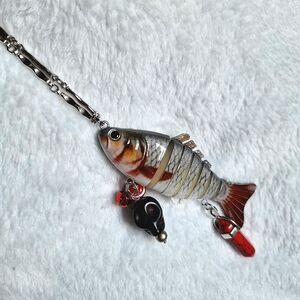 Handmade Fish Lure Necklace Red 🐠